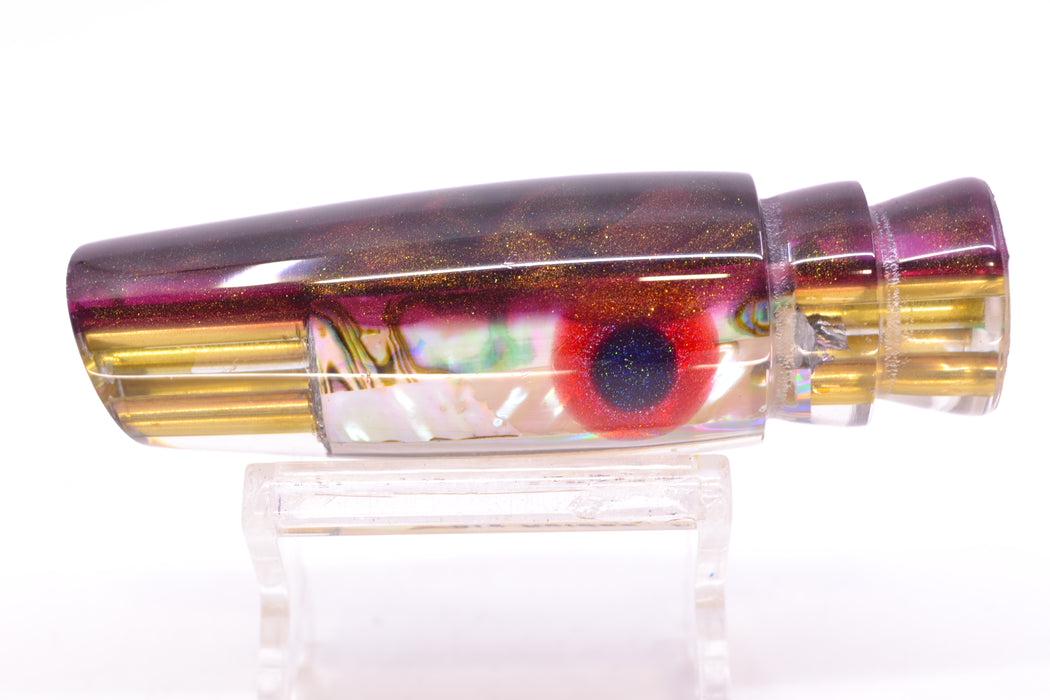 Big Reidee Lures Natural EKG Shell Root Beer Back Black-Red Eyes 4-Hole Cut Face 9" 4.4oz