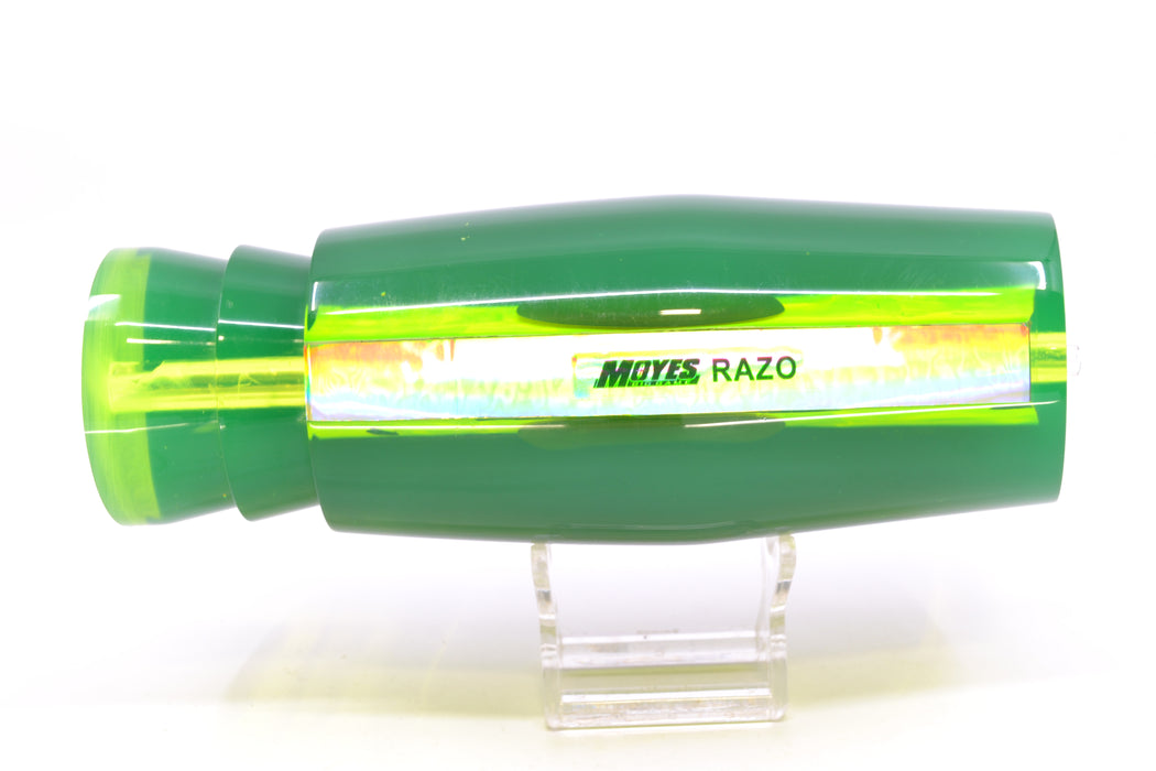 Moyes Lures Chartreuse MOP Black Back Taxi Eyes Razo Teaser 16" 23oz