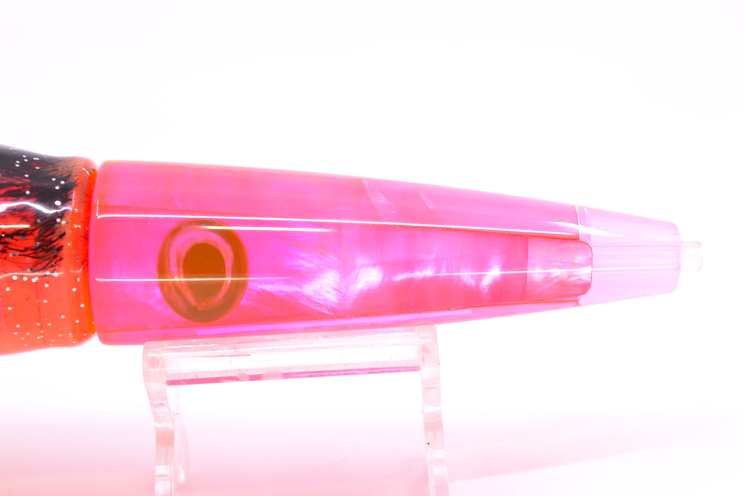 Moyes Lures Pink MOP Taxi Eyes Ono Rocket 9" 8oz Skirted Root Beer-Petrolero/Pink GZE