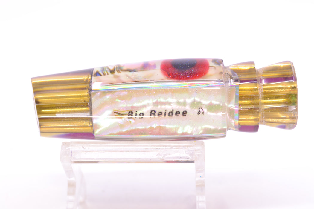 Big Reidee Lures Natural EKG Shell Root Beer Back Black-Red Eyes 4-Hole Cut Face 9" 4.4oz