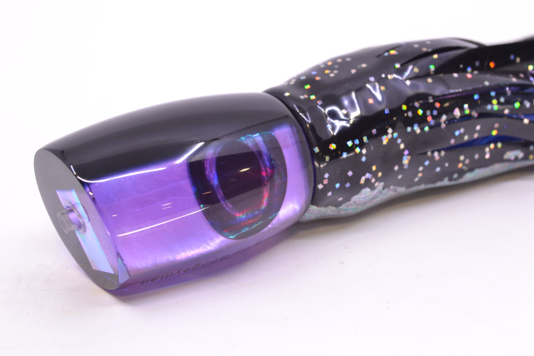 Moyes Lures Purple MOP Black Back Taxi Eyes Boogeyman 12" 7oz Skirted Black Aurora