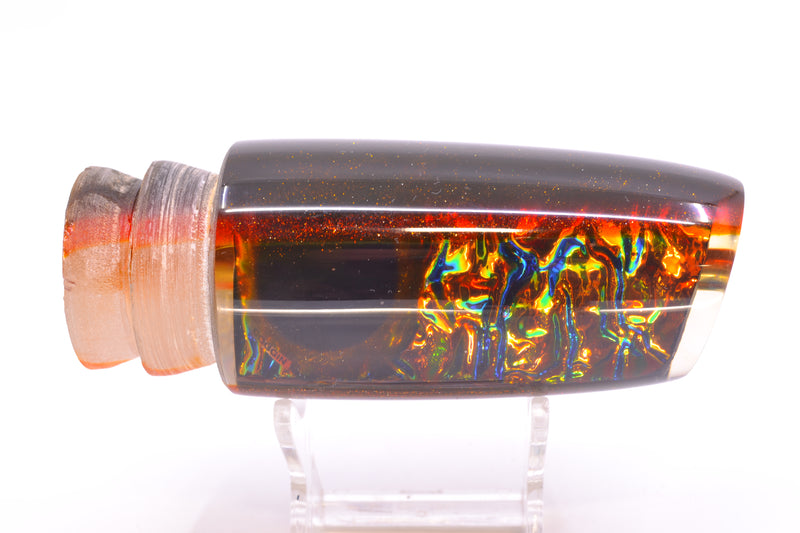 Coggin Lures Fire Dichro Black-Orange Back Black-Brown Eyes Copycat Plunger 14" 7oz