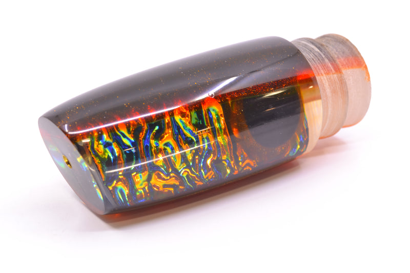Coggin Lures Fire Dichro Black-Orange Back Black-Brown Eyes Copycat Plunger 14" 7oz