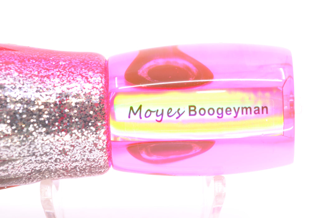 Moyes Lures Fluorescent Pink MOP Taxi Eyes Boogeyman 12" 7oz Skirted Pink Aurora