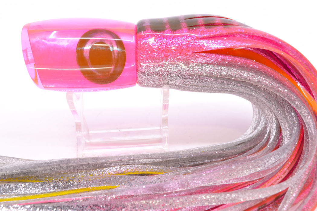 Moyes Lures Fluorescent Pink MOP Taxi Eyes Boogeyman 12" 7oz Skirted Pink Aurora