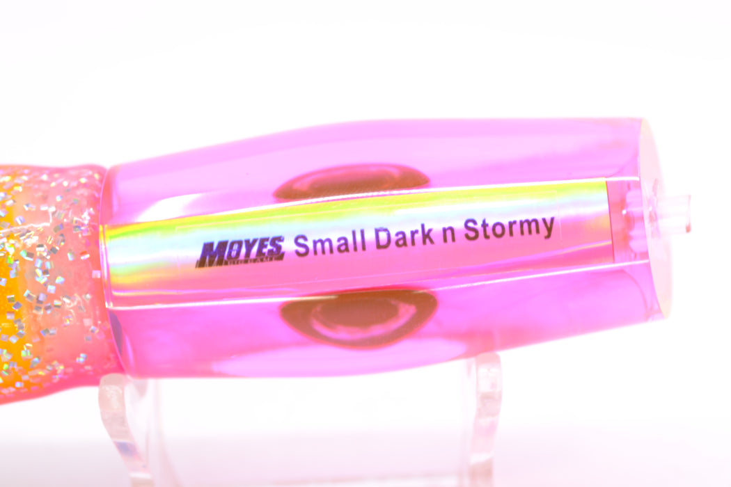 Moyes Lures Fluorescent Pink MOP Taxi Eyes Small Dark-N-Stormy 9" 4.5oz Skirted
