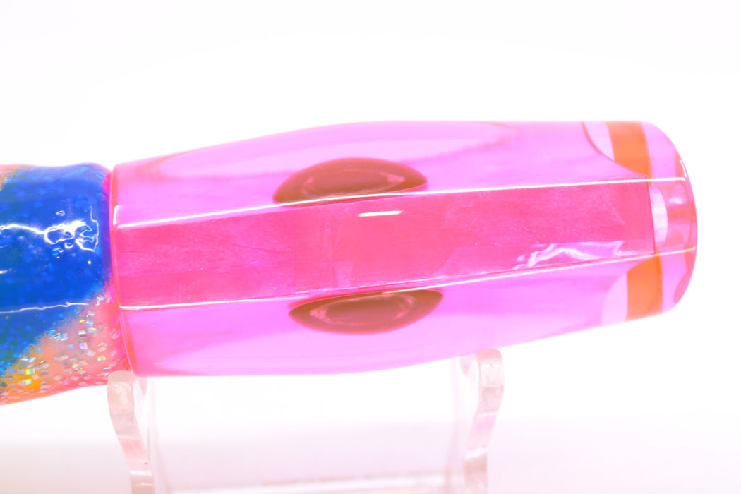 Moyes Lures Fluorescent Pink MOP Taxi Eyes Small Dark-N-Stormy 9" 4.5oz Skirted