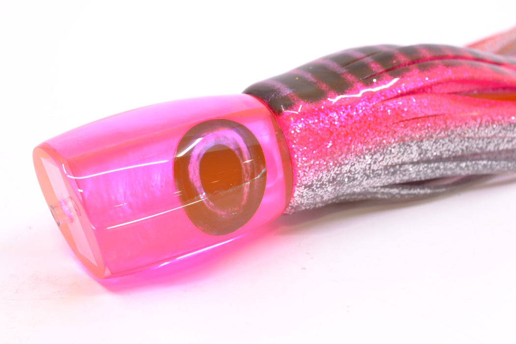 Moyes Lures Fluorescent Pink MOP Taxi Eyes Boogeyman 12" 7oz Skirted Pink Aurora