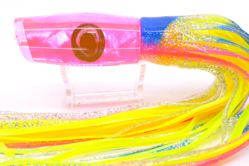 Moyes Lures Fluorescent Pink MOP Taxi Eyes Small Dark-N-Stormy 9" 4.5oz Skirted