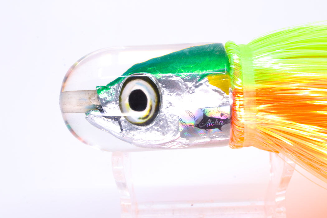 Aloha Lures Green Back Yellow Fins Magic Malolo 9" 4oz Strobez Guacamaya