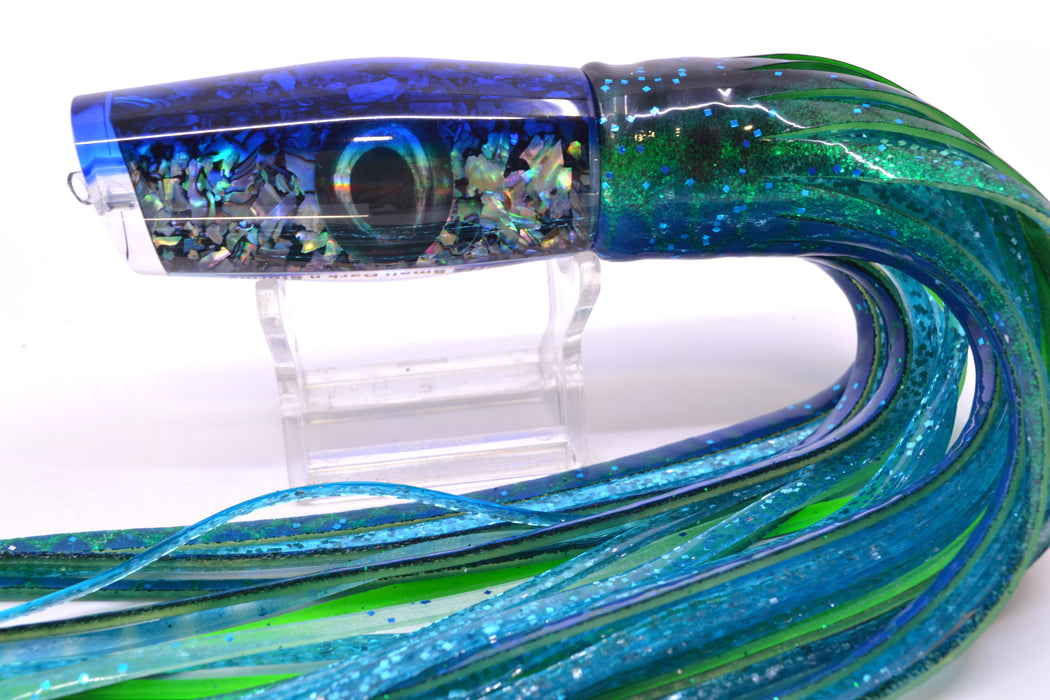 Moyes Lures S&P Blue Back Small Dark-N-Stormy 9" 4.5oz Skirted Black/Blue Dots *SCRATCHED*