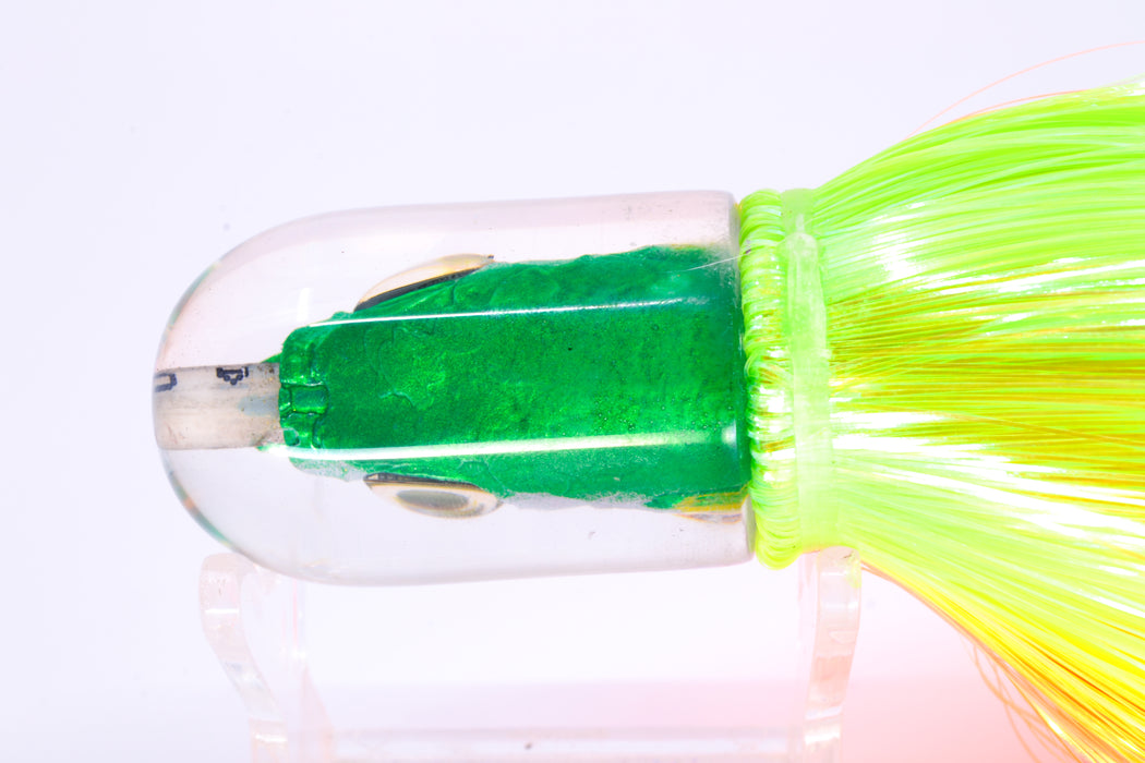 Aloha Lures Green Back Yellow Fins Magic Malolo 9" 4oz Strobez Guacamaya