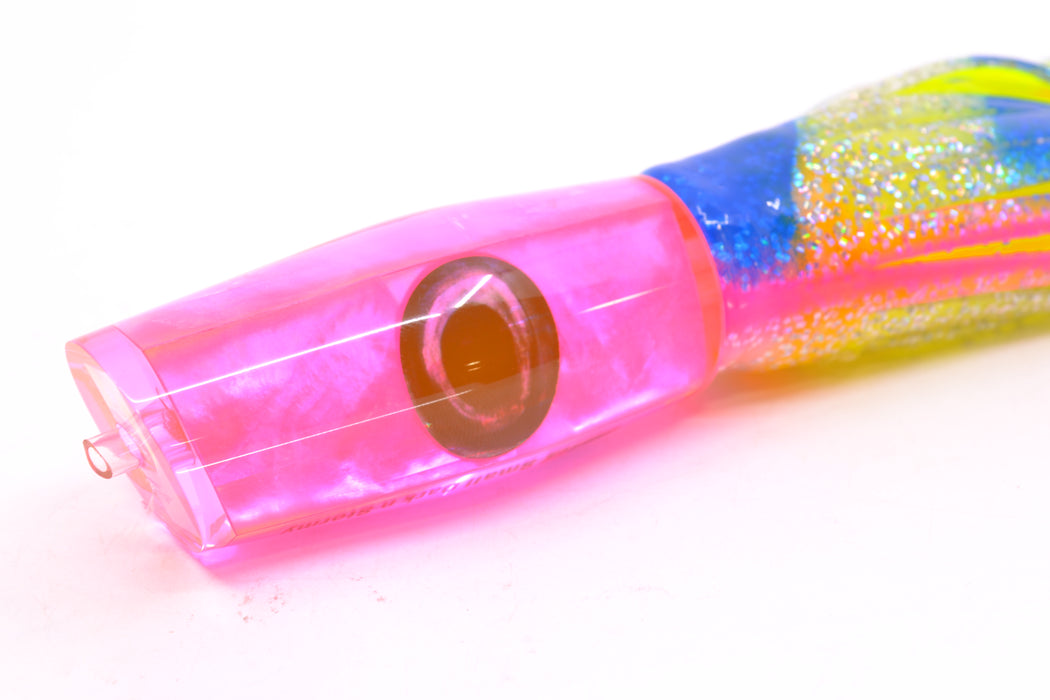 Moyes Lures Fluorescent Pink MOP Taxi Eyes Small Dark-N-Stormy 9" 4.5oz Skirted