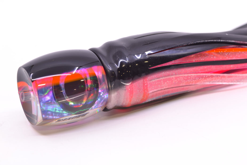 Moyes Lures Rainbow MOP Black-Pink Back Taxi Eyes Small Secret 9" 3oz Skirted Skipjack