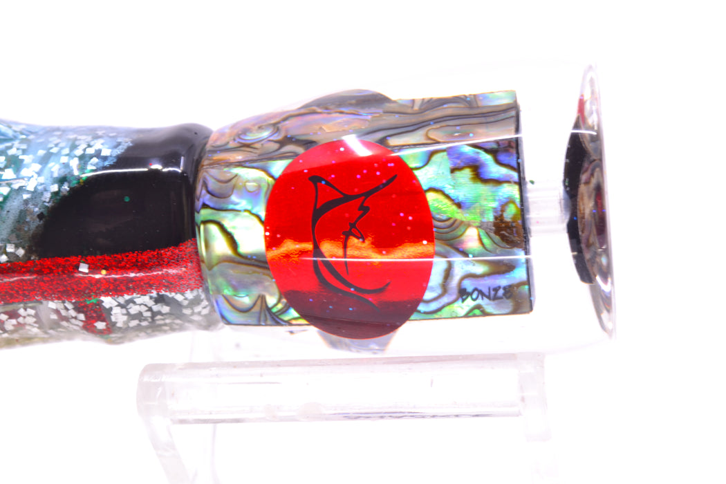 Bonze Lures Paua Shell Red Eyes D Shackle 9" 3.5oz Skirted Evil