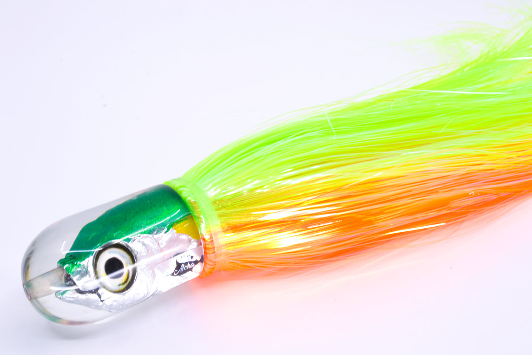 Aloha Lures Green Back Yellow Fins Magic Malolo 9" 4oz Strobez Guacamaya
