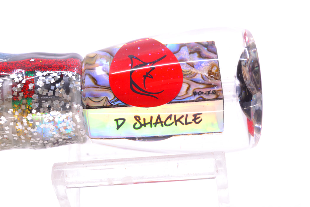 Bonze Lures Paua Shell Red Eyes D Shackle 9" 3.5oz Skirted Evil