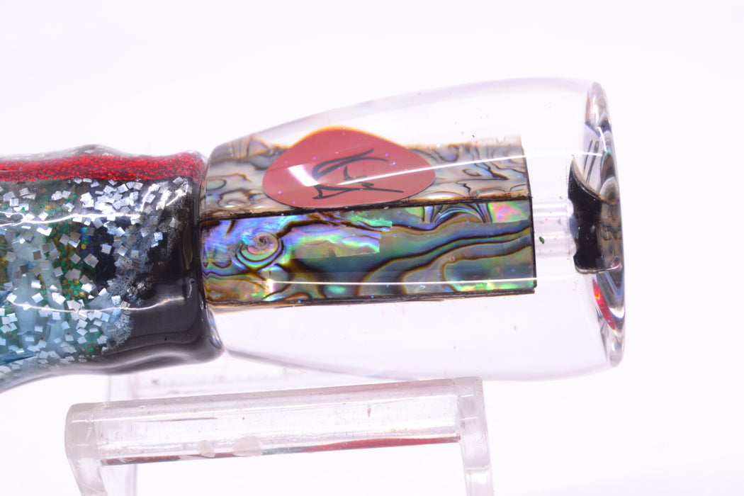 Bonze Lures Paua Shell Red Eyes D Shackle 9" 3.5oz Skirted Evil