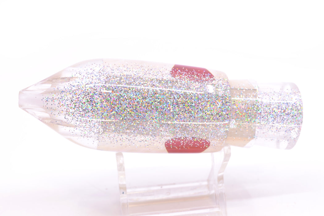 TANTRUM Lures White MOP Silver Glitter Back Red Eyes Large JetPack Bullet 12" 8.2oz GZE