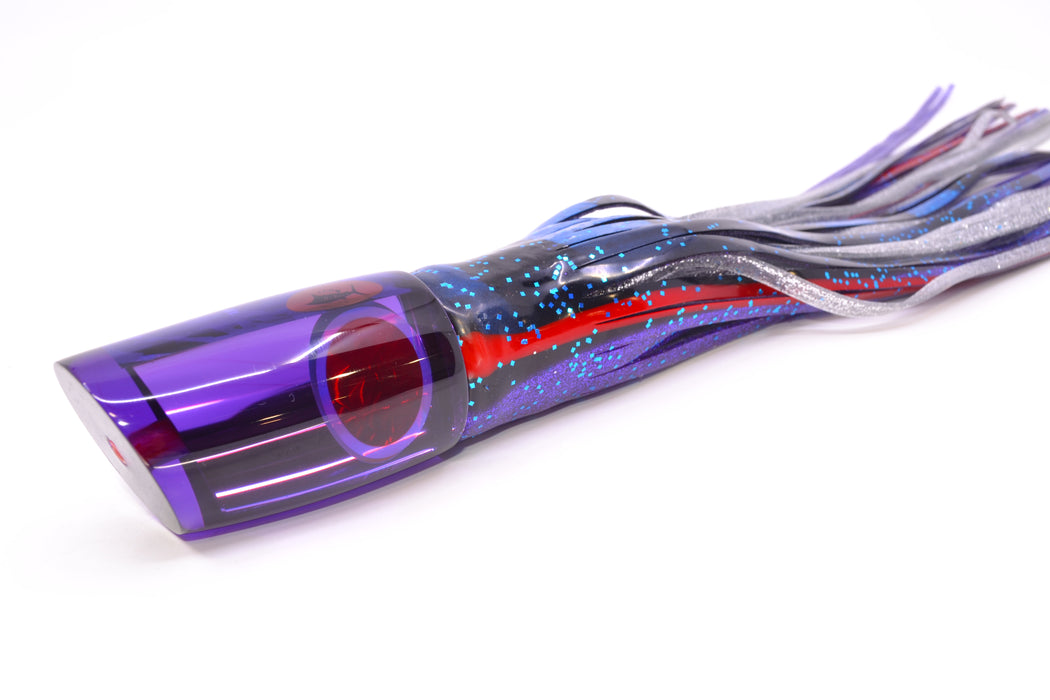 Aloha Lures Purple Mirrored Purple Back Infant Smash Bait 10" 8oz Skirted Black-Blue-Purple