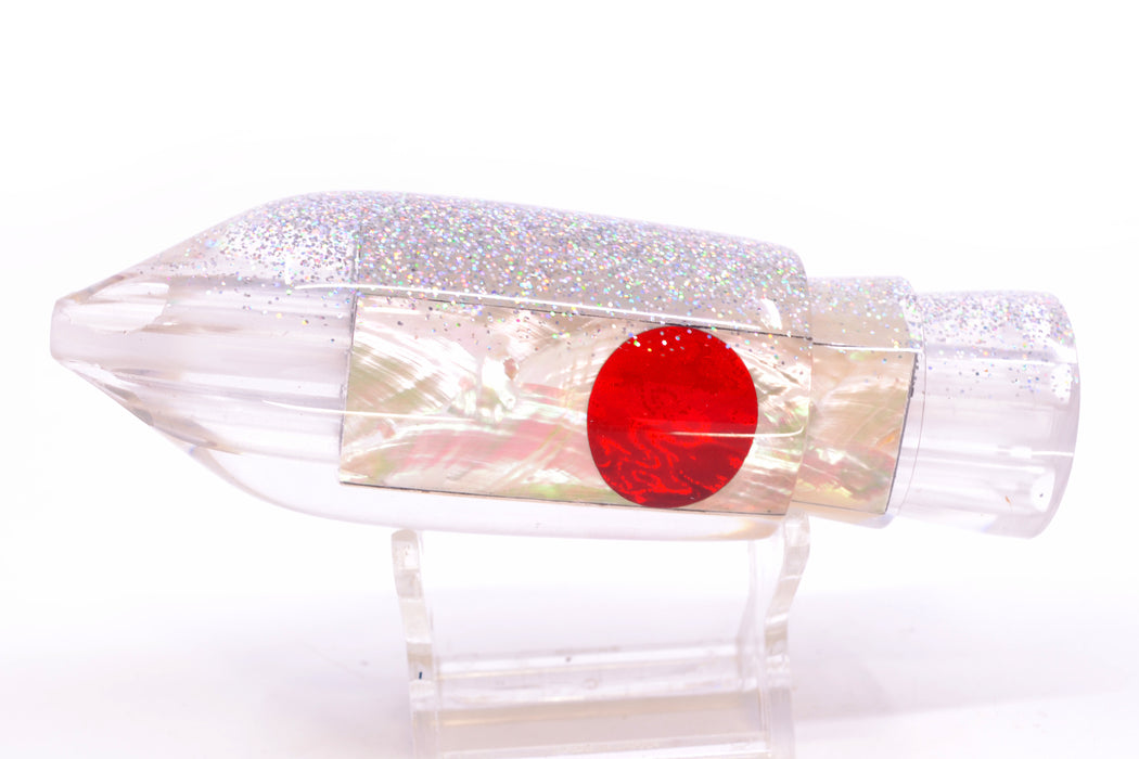 TANTRUM Lures White MOP Silver Glitter Back Red Eyes Large JetPack Bullet 12" 8.2oz GZE