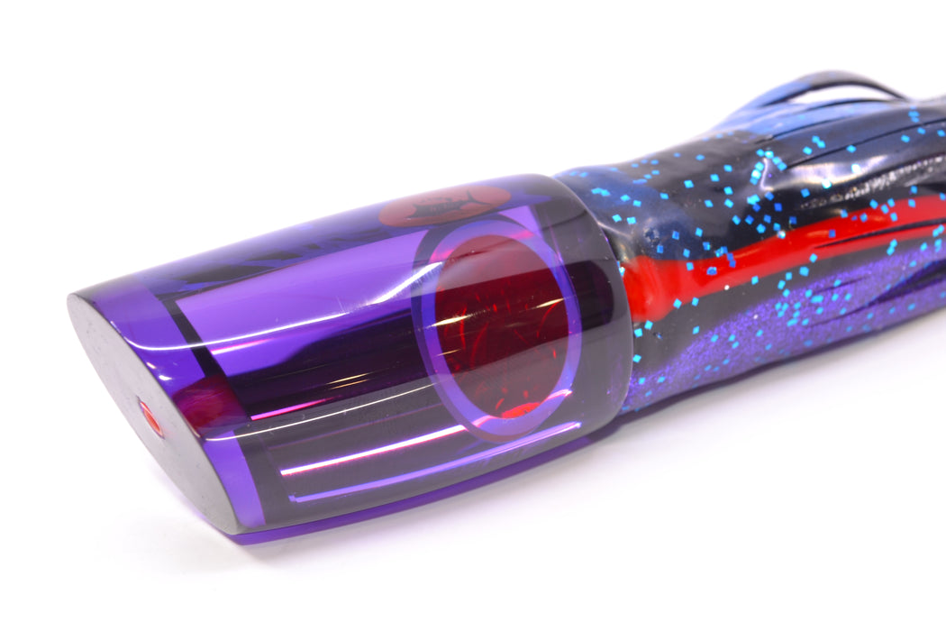 Aloha Lures Purple Mirrored Purple Back Infant Smash Bait 10" 8oz Skirted Black-Blue-Purple