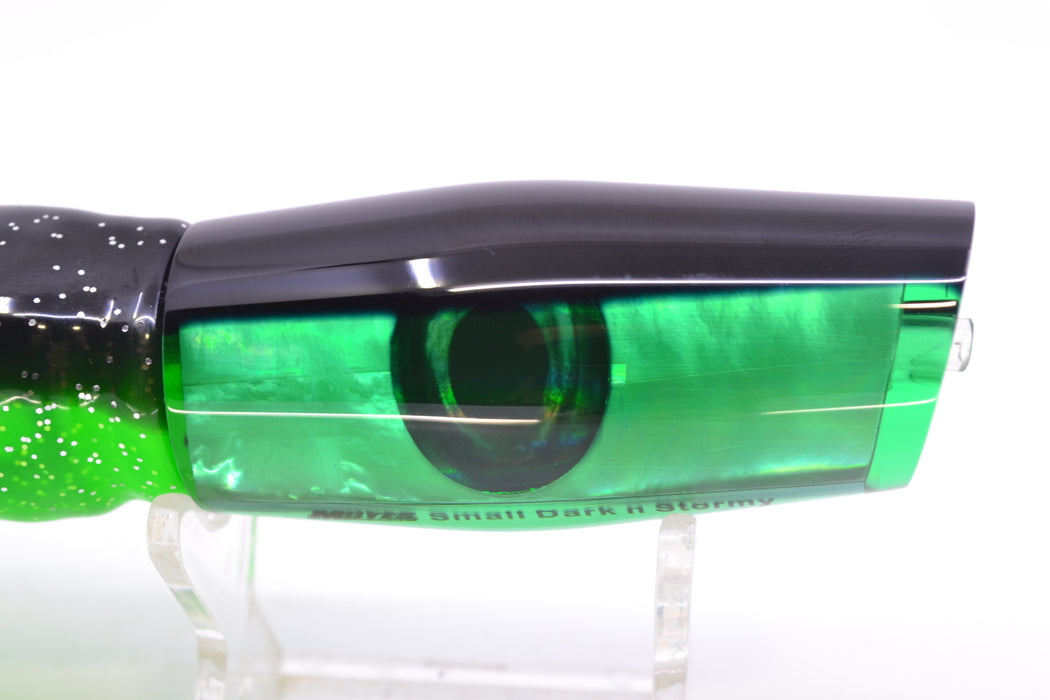 Moyes Lures Green MOP Black Back Taxi Eyes Small Dark-N-Stormy 9" 4.5oz Skirted
