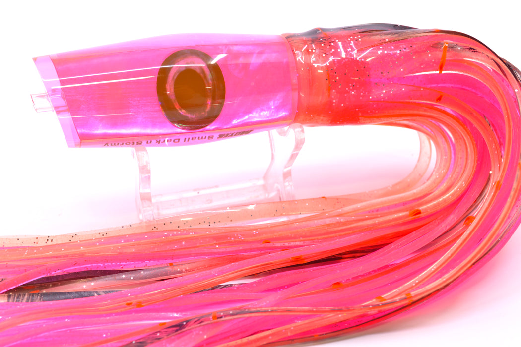 Moyes Lures Pink MOP Small Dark-N-Stormy 9" 4.5oz Skirted Root Beer-Petrolero *SCRATCHED*