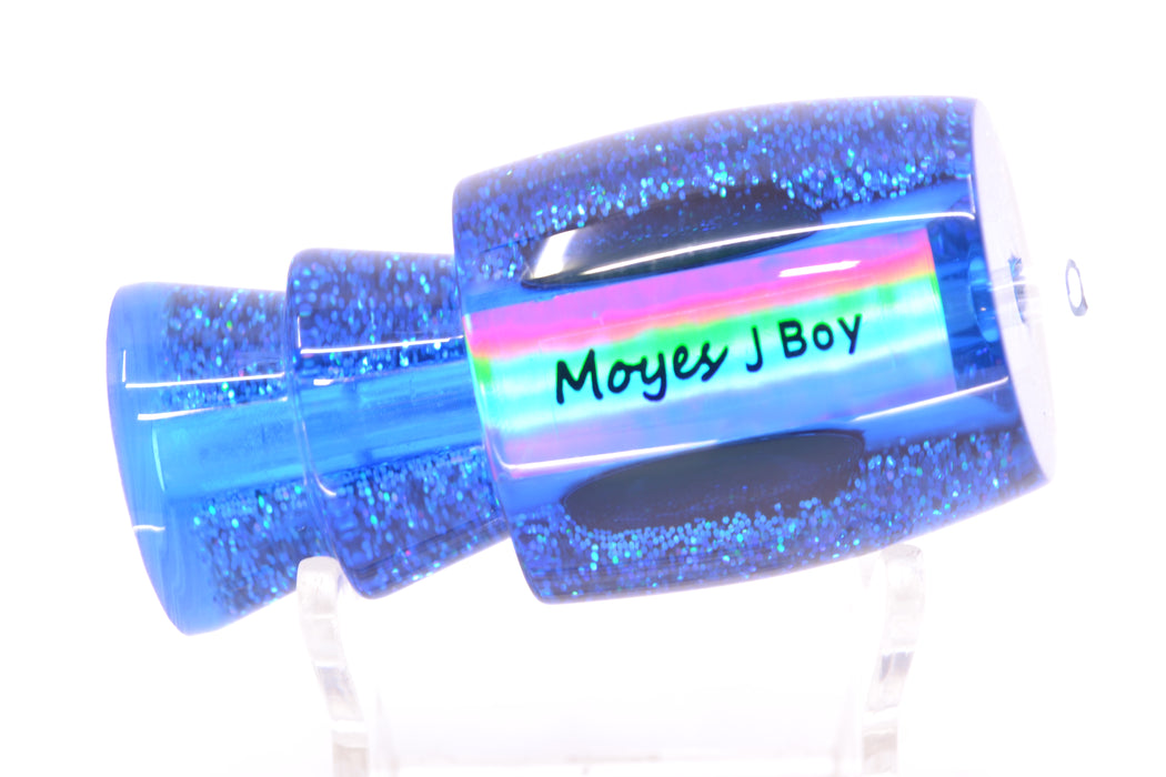 Moyes Lures Ice Blue MOP Black-Silver Back Taxi Eyes Medium J-Boy 12" 4oz