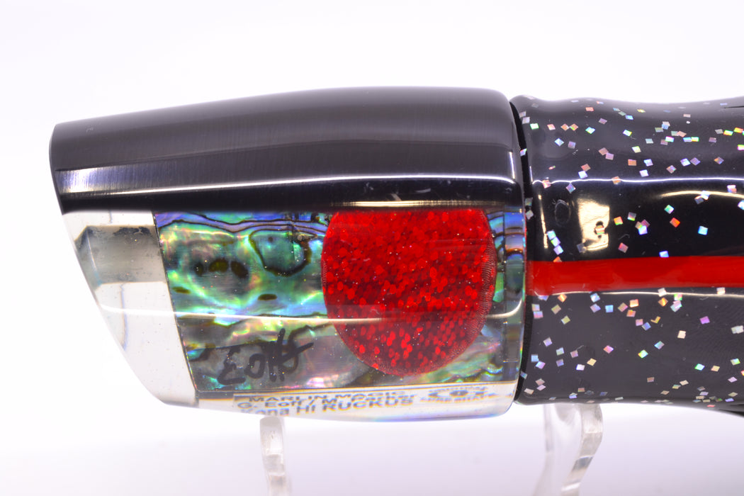 Marlin Magic Blue-Purple Abalone Black Back Red Eyes Ruckus 12" 11oz Skirted Black