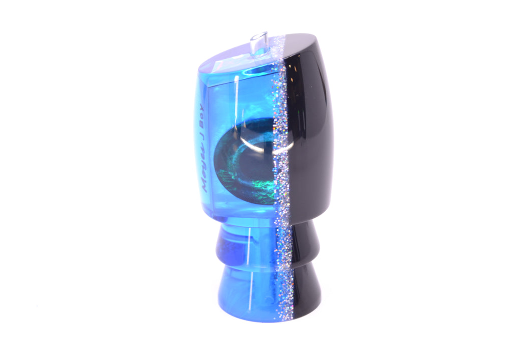 Moyes Lures Ice Blue MOP Black-Silver Back Taxi Eyes Medium J-Boy 12" 4oz