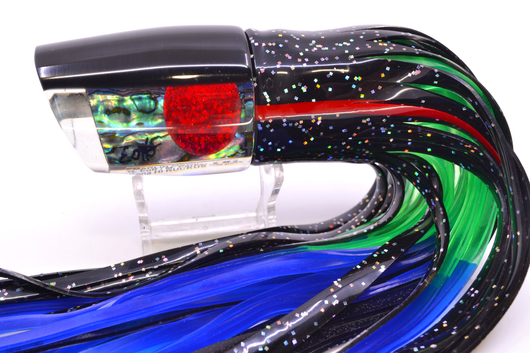 Marlin Magic Blue-Purple Abalone Black Back Red Eyes Ruckus 12" 11oz Skirted Black