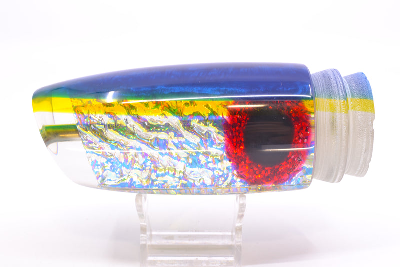 Coggin Lures Ice Dichro Blue-Yellow Back Black-Red Eyes Extreme Copycat Plunger 16" 15oz