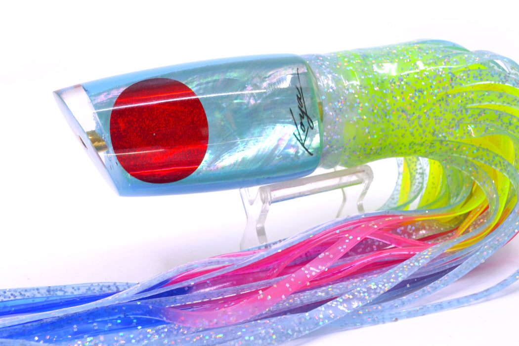 Koya Lures Ice Blue MOP Medium Poi Dog 14" 11oz Skirted Ice Blue/Rainbow