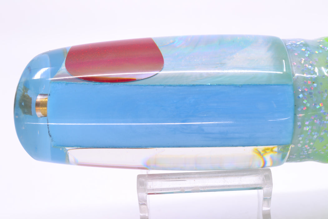 Koya Lures Ice Blue MOP Medium Poi Dog 14" 11oz Skirted Ice Blue/Rainbow