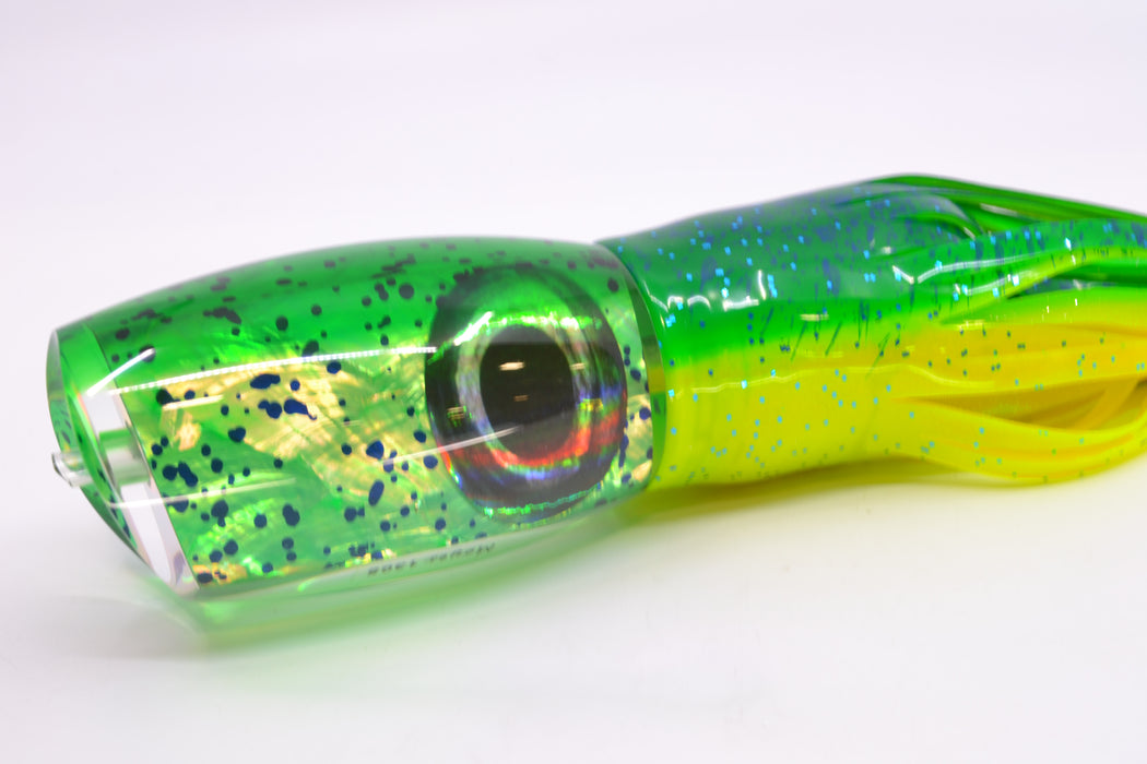 Moyes Lures Mahi MOP Green Back Taxi Eyes 1305 16" 16.5oz Skirted Mahi GZE