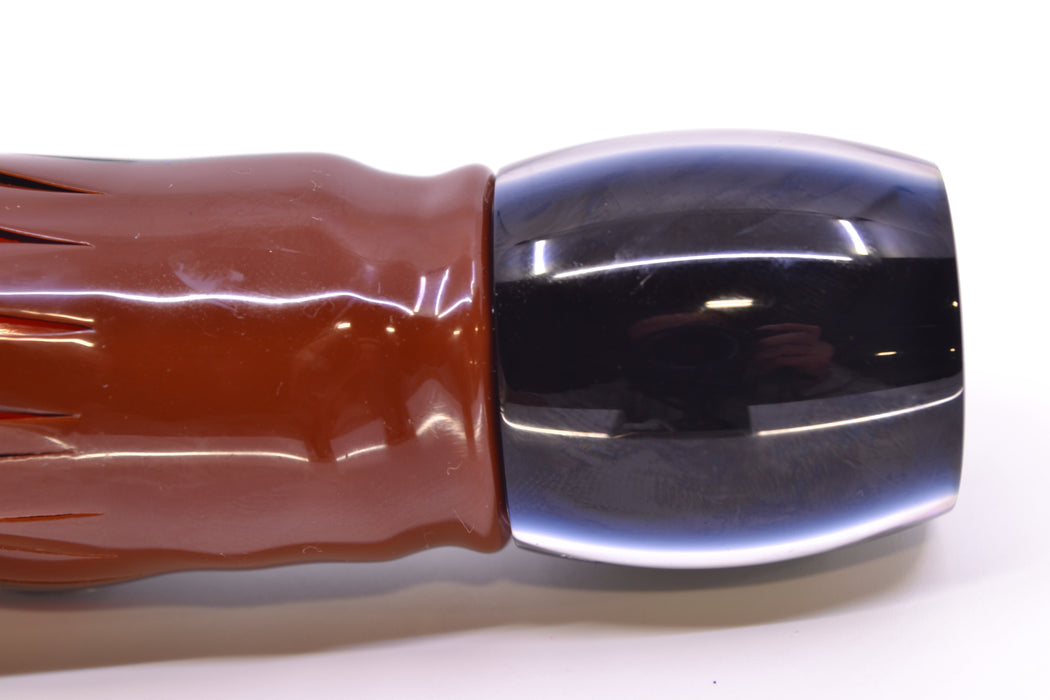 Moyes Lures S&P MOP Black Back Taxi Eyes Small Secret 9" 3oz Skirted Root Beer-Silver