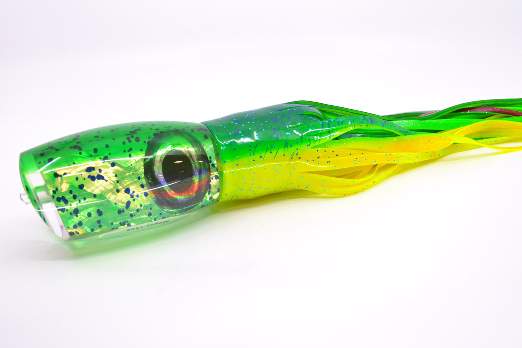 Moyes Lures Mahi MOP Green Back Taxi Eyes 1305 16" 16.5oz Skirted Mahi GZE