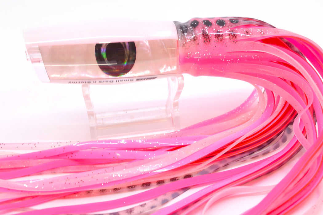 Moyes Lures White MOP White Back Small Dark-N-Stormy 9" 4.5oz Skirted *SCRATCHED*