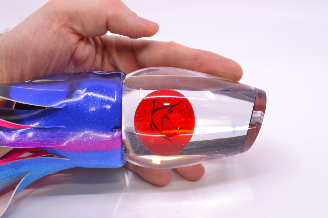 Bonze Lures Clear Mirrored Red Eyes Sugar Daddy 14" 15.5oz Fire Tailz Vinyl Blue Dream