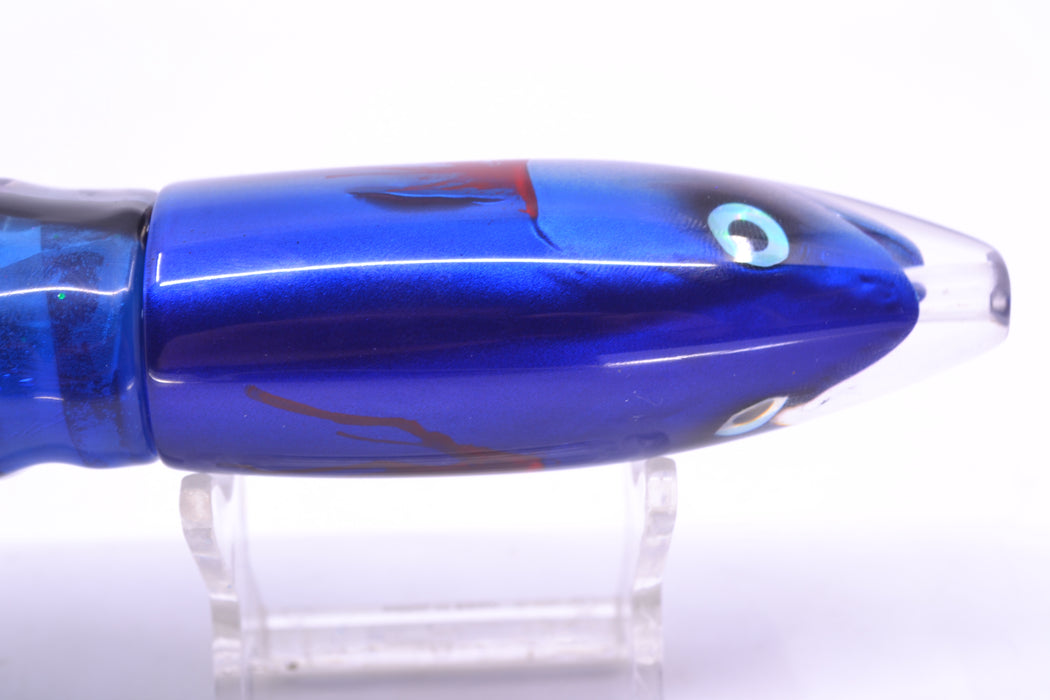 JB Signature Lures Bleeding Flying Fish Medium Barrel Bomb 9" 5.5oz Skirted Blue Skipjack GZE