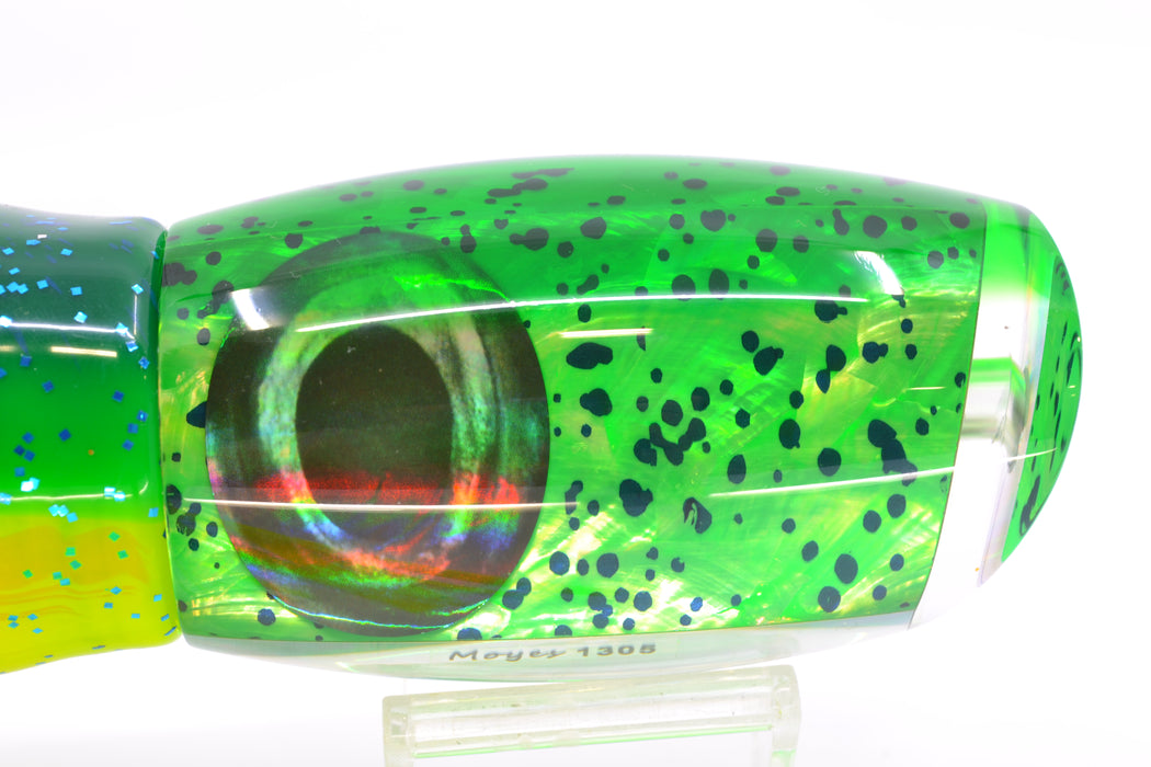 Moyes Lures Mahi MOP Green Back Taxi Eyes 1305 16" 16.5oz Skirted Mahi GZE