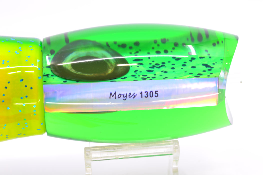 Moyes Lures Mahi MOP Green Back Taxi Eyes 1305 16" 16.5oz Skirted Mahi GZE