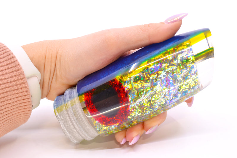 Coggin Lures Ice Dichro Blue-Yellow Back Black-Red Eyes Extreme Copycat Plunger 16" 15oz