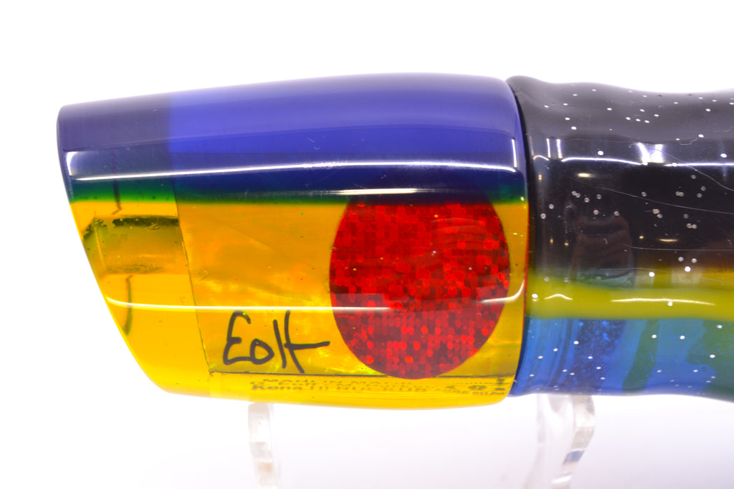 Marlin Magic Yellow Awabi Blue Back Red Eyes Ruckus 12" 11oz Skirted Black-Blue/Yellow