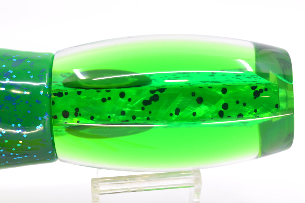 Moyes Lures Mahi MOP Green Back Taxi Eyes 1305 16" 16.5oz Skirted Mahi GZE