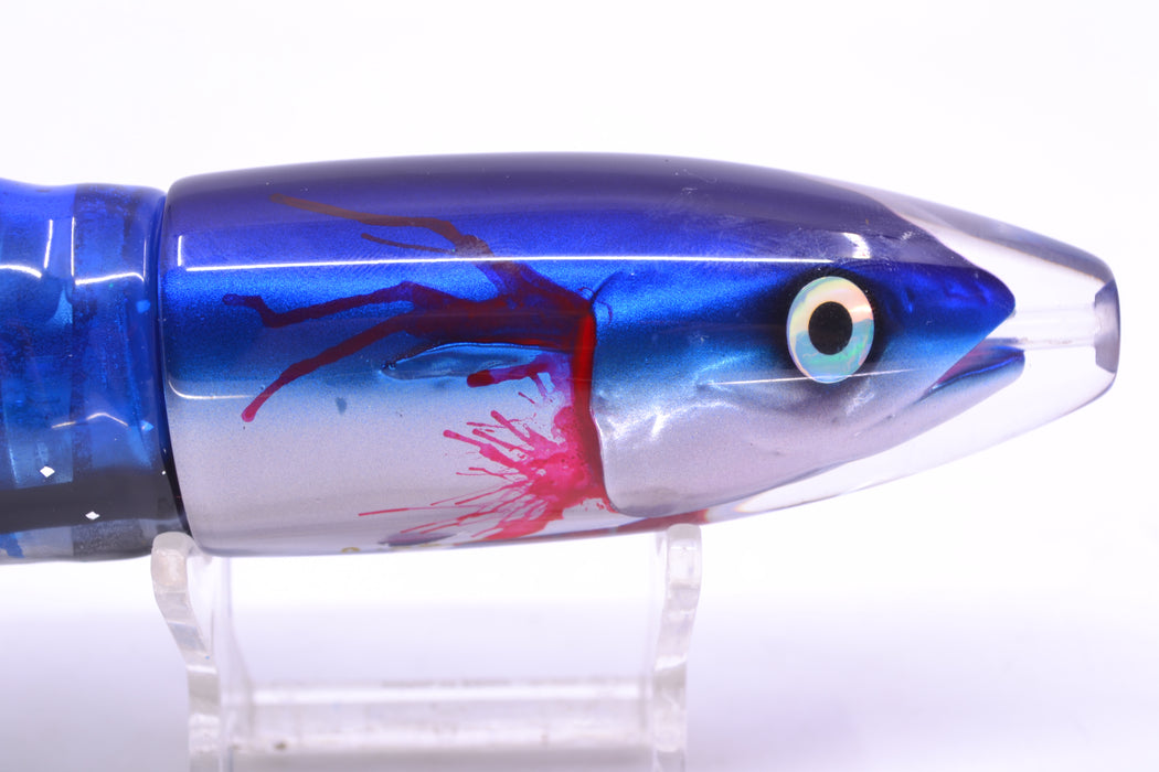 JB Signature Lures Bleeding Flying Fish Medium Barrel Bomb 9" 5.5oz Skirted Blue Skipjack GZE