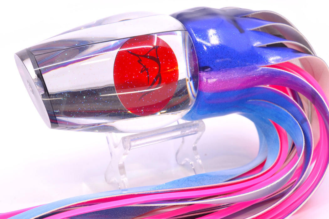 Bonze Lures Clear Mirrored Red Eyes Sugar Daddy 14" 15.5oz Fire Tailz Vinyl Blue Dream