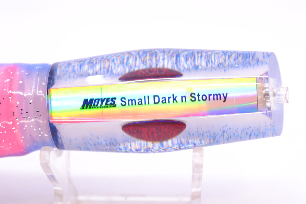 Moyes Lures White MOP Blue Glitter Back Red Eyes Small Dark-N-Stormy 9" 4.5oz Skirted
