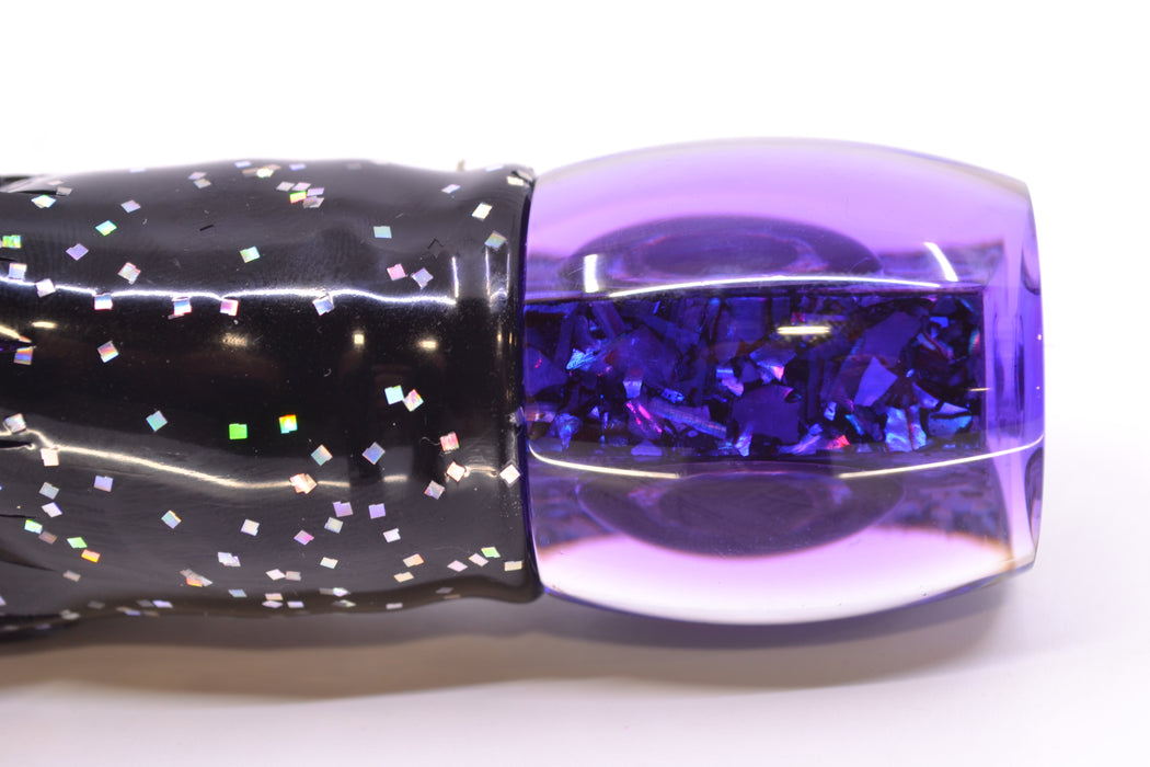 Moyes Lures S&P MOP Purple Back Taxi Eyes Small Secret 9" 3oz Skirted Black/Purple